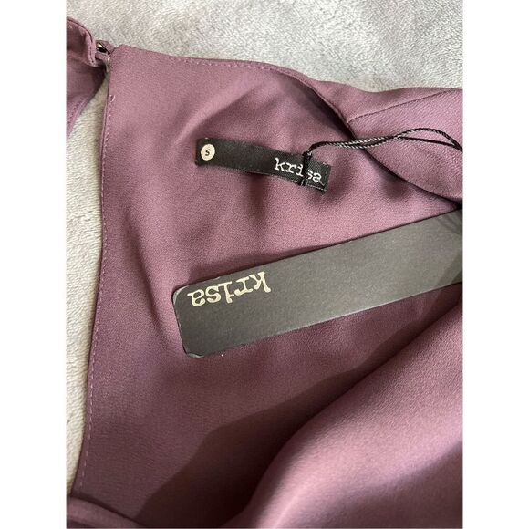 Revolve Krisa Dress Womens Size Small Purple Mini Tunic Deep V-Neck Long Sleeve - Picture 4 of 10